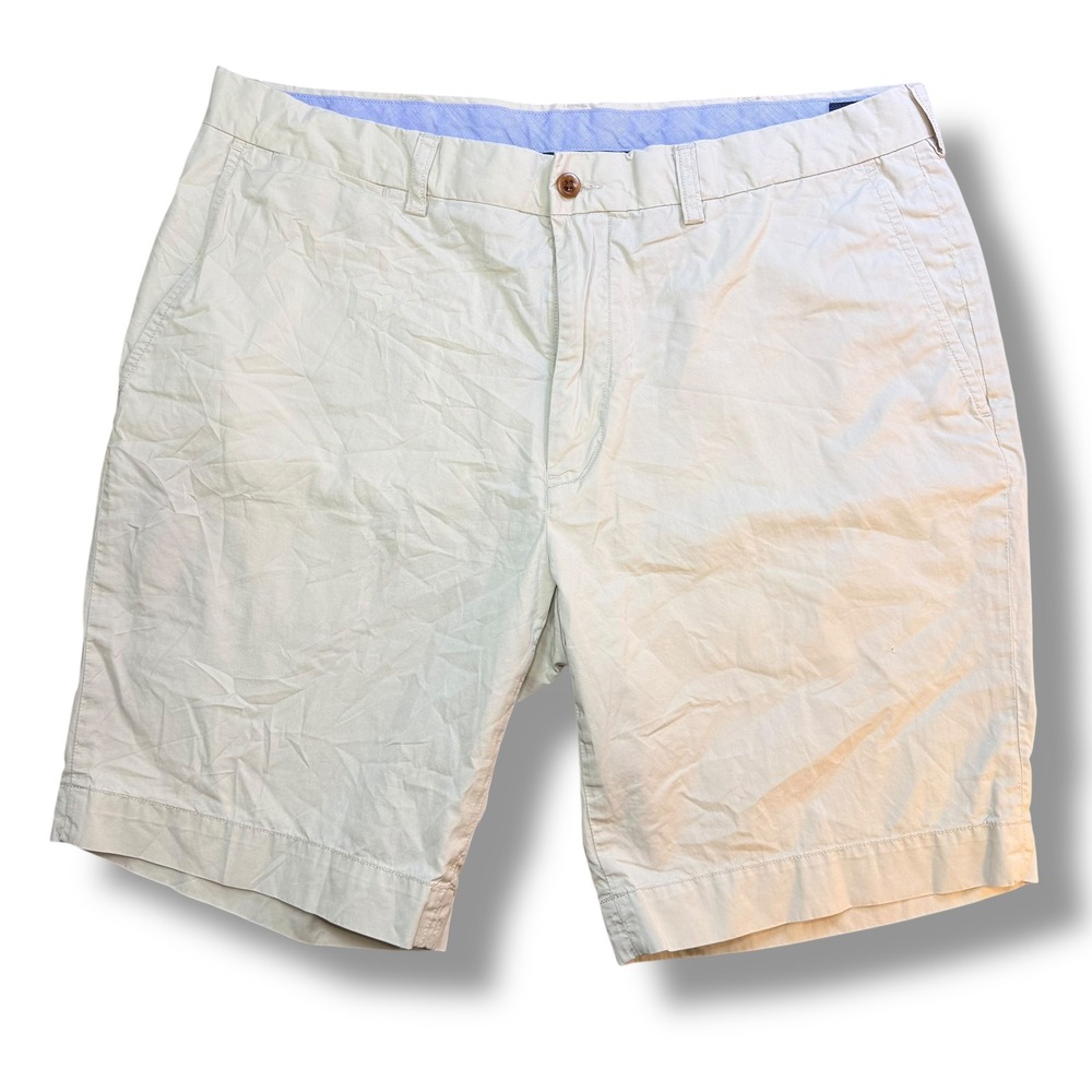 Polo Ralph Lauren Chino Shorts Men 36 Beige Classic Fit Pima Cotton Blend Preppy - Picture 3 of 12